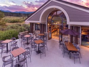 Tee One Restaurant Deck at sunset